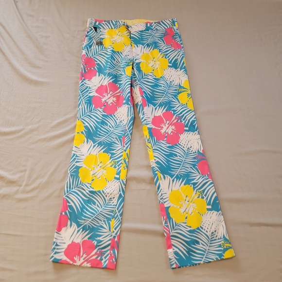 Loudmouth Heritage‎ Pants Mens 32x32 Long NWOT Golf Hawaiian Flowers Tropical - Picture 2 of 7